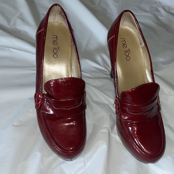 ….ME TOO SPARKLY PATENT LEATHER RED HEELS BNWOT - Picture 5 of 5